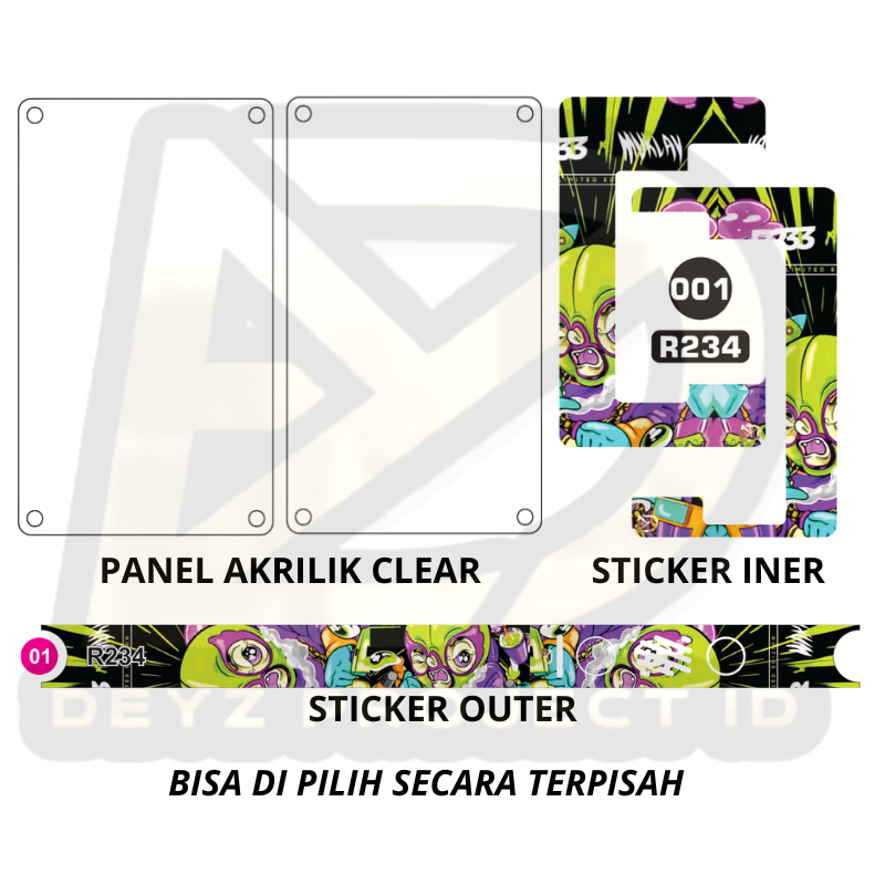 

STIKER SET UKURAN R-33/34 BANYAK GAMBAR DAN AKRILIK BENING