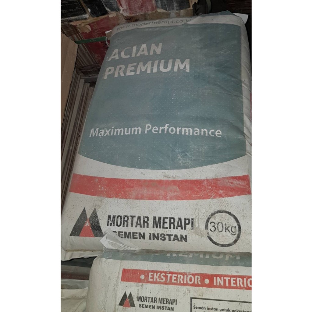 SEMEN ACIAN 30 KG MORTAR INSTANT ACIAN ABU HEBEL BATA RINGAN SKIM WALL MERAPI