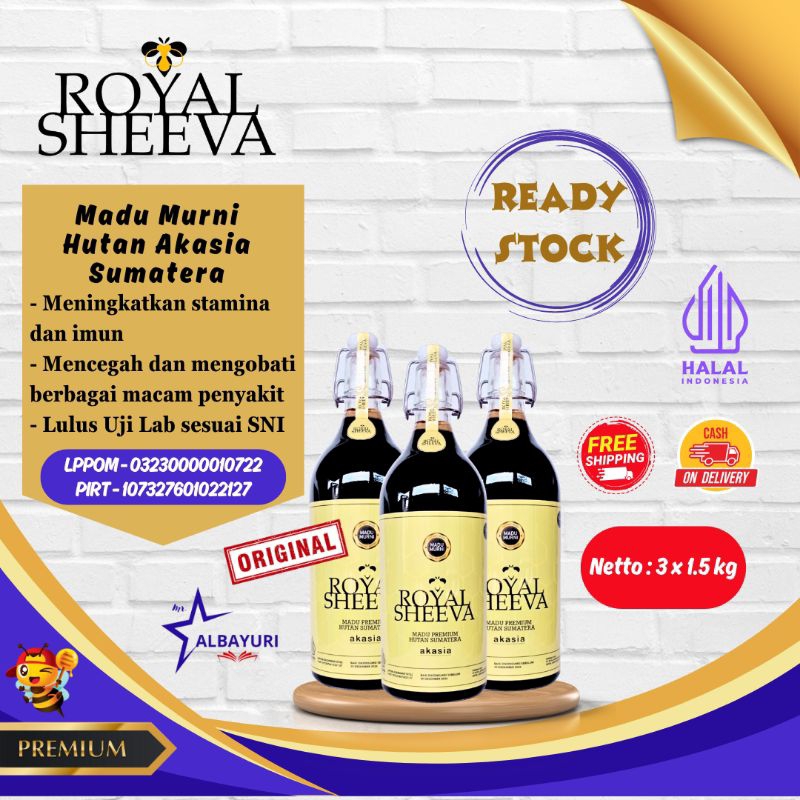 

Bundling Madu Murni 100% Royal Sheeva 3x1.5 kg | Premium Halal MUI Asli dari Hutan Akasia Sumatera