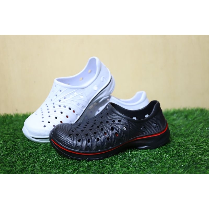 Sepatu slip on pria karet nyaman dipakai sepatu kerja pria tanpa tali, sepatu karet anti air sepatu 