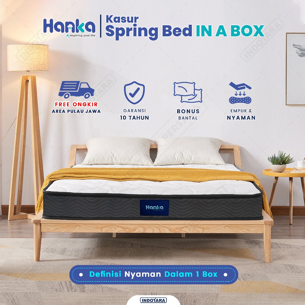 Kasur Spring Bed IN A BOX HANKA MEDIUM Ukuran 160X200 FREE BANTAL