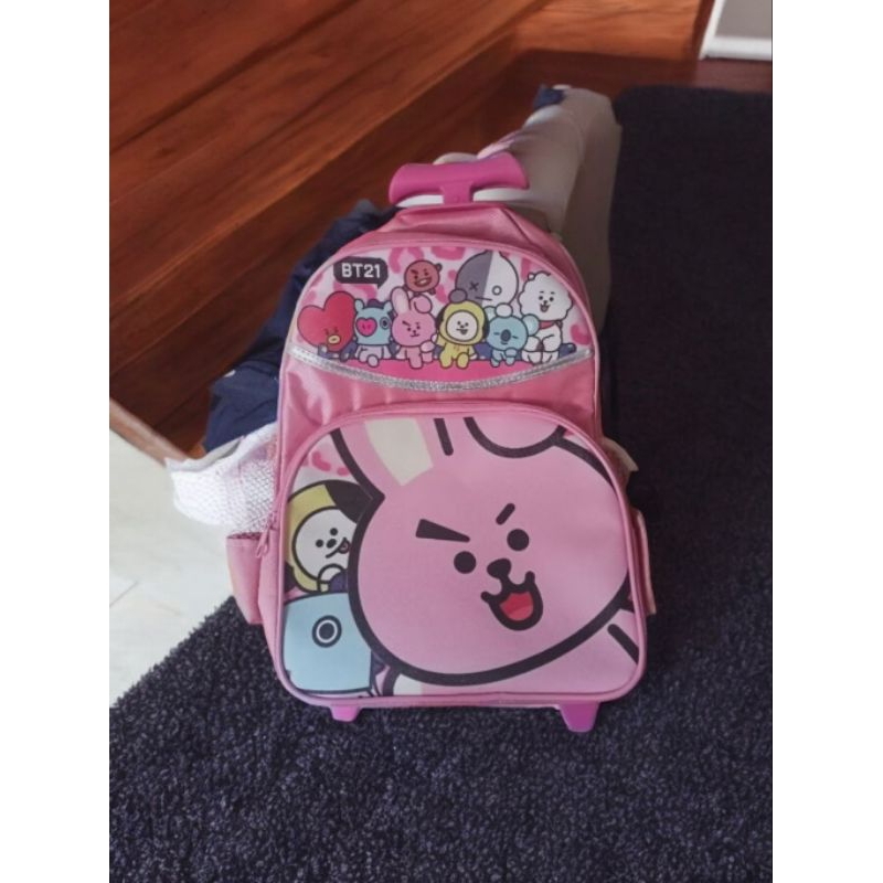 Tas Troli BTS ANAK SEKOLAH TAS TK TAS SD TAS ANAK PEREMPUAN TAS LUCU BTS TAS DORONG TAS RANSEL TROLI