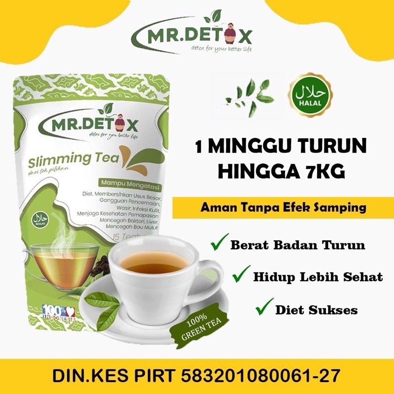 Teh Pelangsing Herbal Alami sudah BPOM ‼️‼️ Ready ‼️‼️ Terlaris & Termurah MR DETOX Teh Detoks Teh D