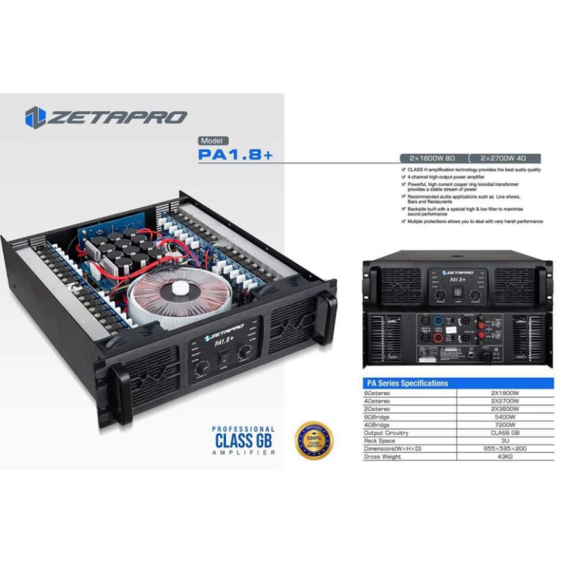 Power Zetapro PA 1.8+ Original Power 2 chanel Zetapro PA 1.8+ / power zetapro PA 1.8 power 2 channel