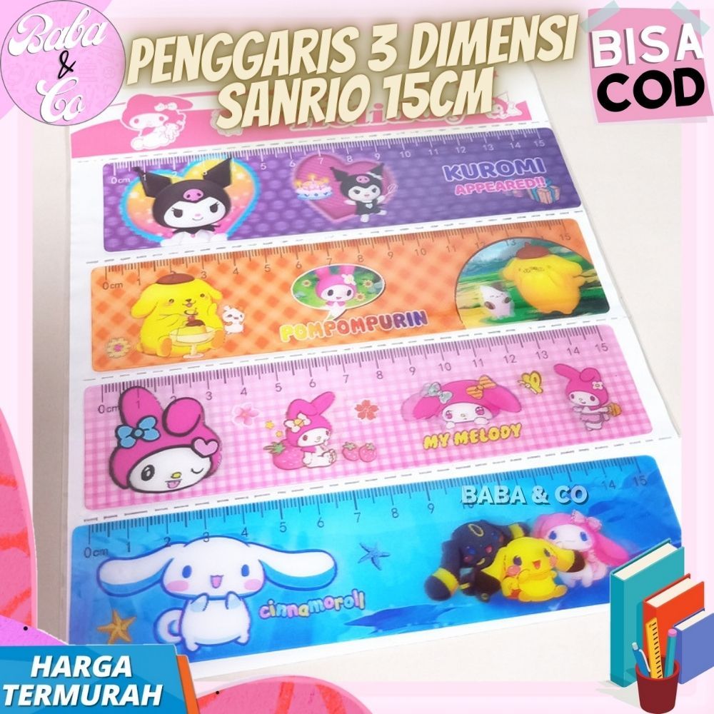 

PENGGARIS SANRIO 3 DIMENSI 15cm PENGGARIS 15CM 3D SANRIO LUCU IMUT UNIK PENGGARIS LENTUR 3 DIMENSI SANRIO