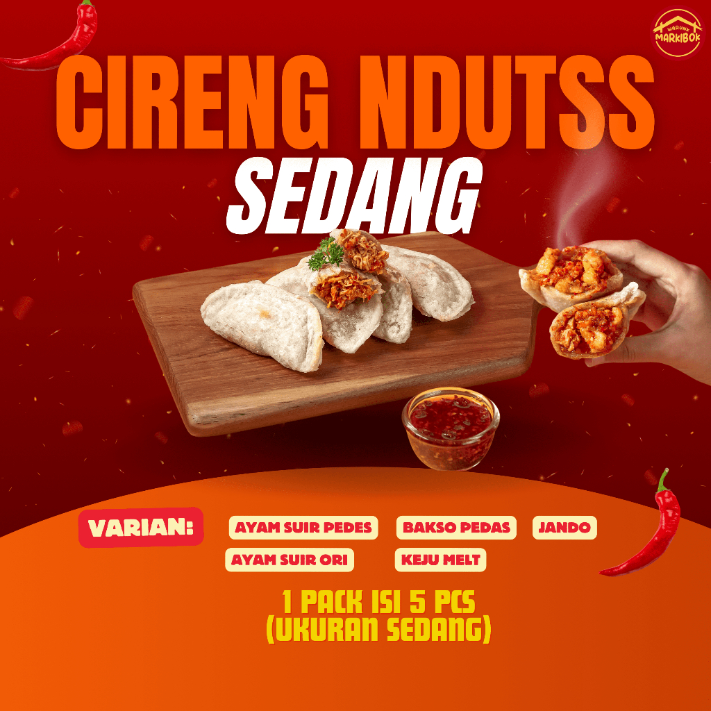 

CIRENG NDUTSS MARKIBOK SEDANG | AYAM SUWIR/JANDO/AYAM PEDAS/BAKSO PEDAS/KEJU