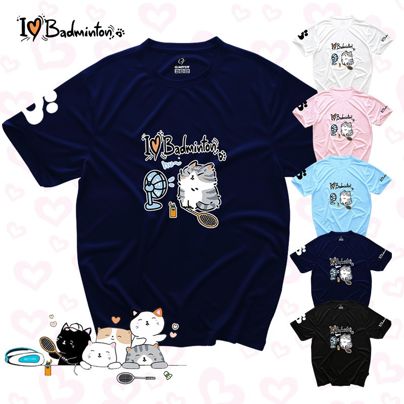 Baju I Love Badminton Desain Cat