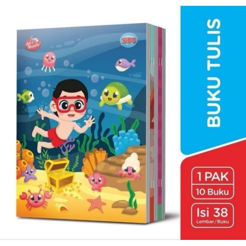 

Buku Tulis Merk SIDU 38 Lembar 1 Pack Isi 10 Buku