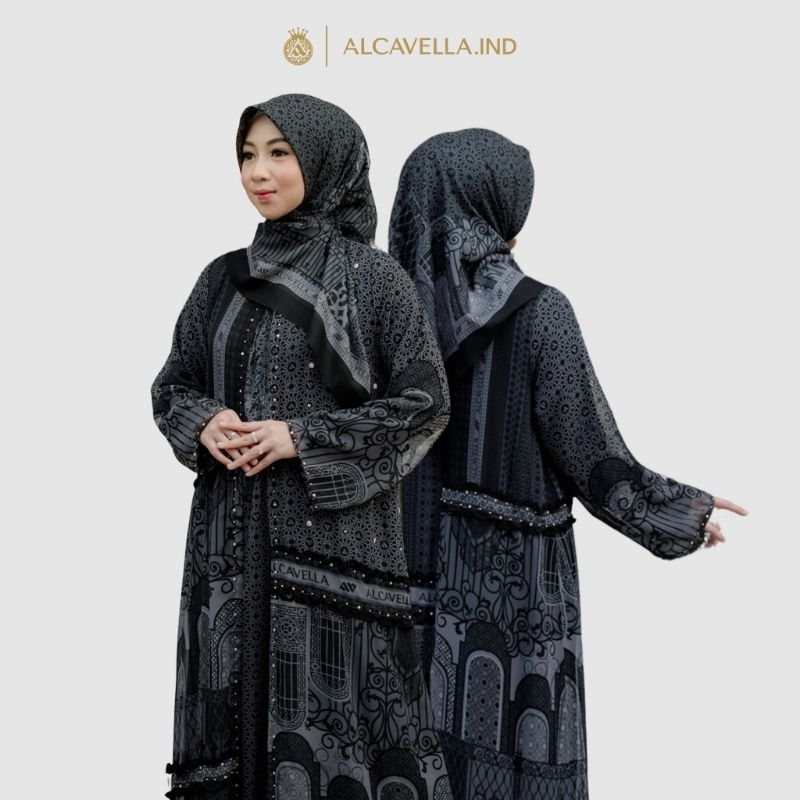 ALCAVELLA - MIKAILA DRESS SET HIJAB | GAMIS SET HIJAB | DRESS KONDANGAN | DRESS LEBARAN