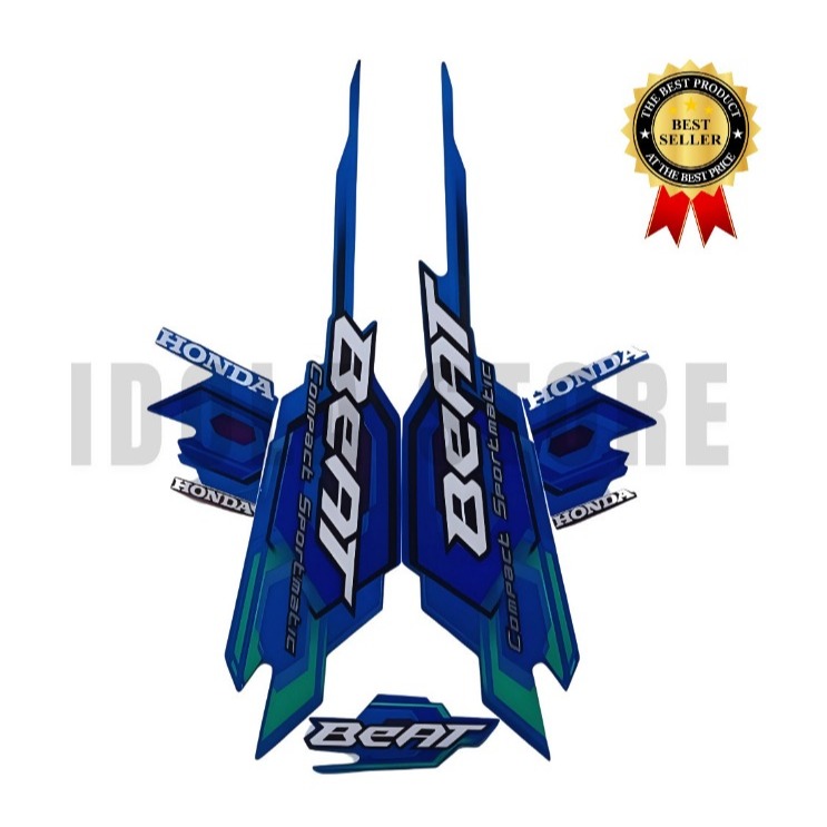 Sticker Striping Motor Honda Beat Karbu 2008 Biru list body motor beat Karbu