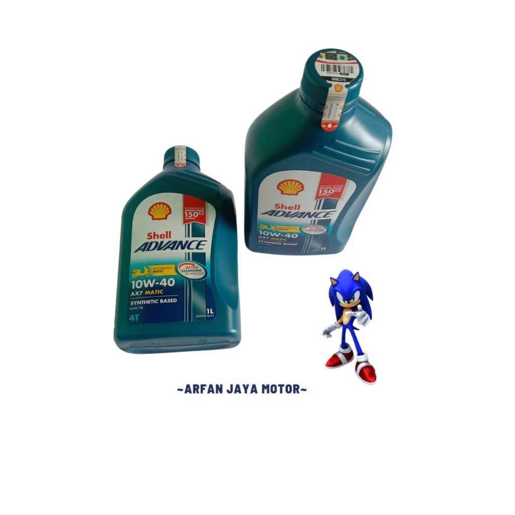 OLI SHELL ADVANCE 10W-40 AX7 MATIC 1L OLI SHELL KHUSUS MOTOR MATIC 150 CC KE ATAS