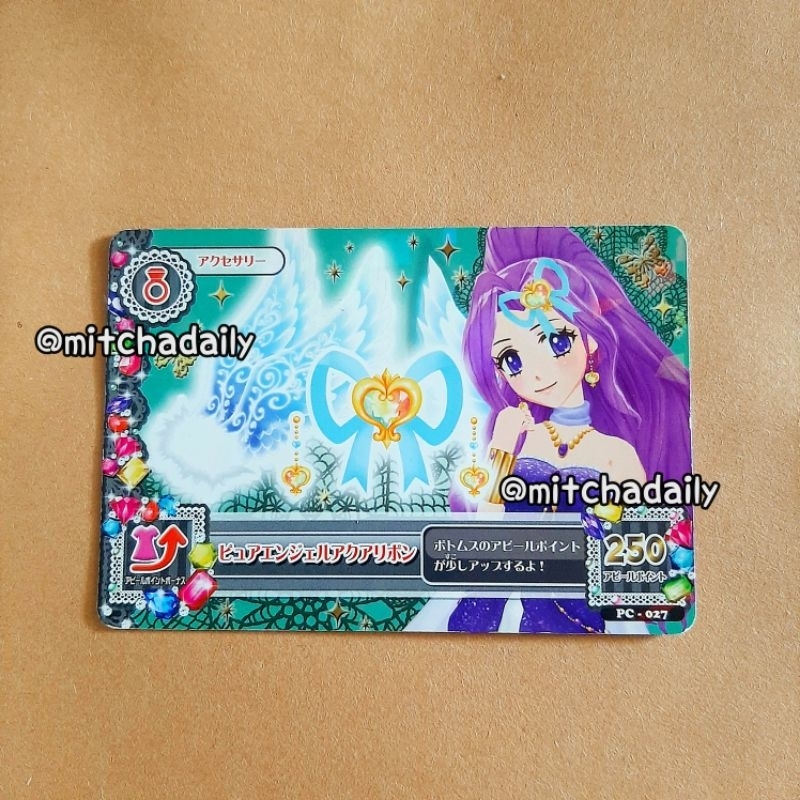 Kartu Aikatsu Jepang Mizuki Acc Pure Angel Aqua Ribbon