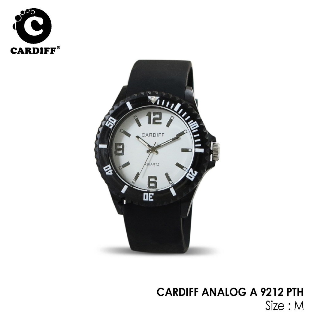 CARDIFF Jam Tangan Pria / Wanita Analog tali Karet A 9212
