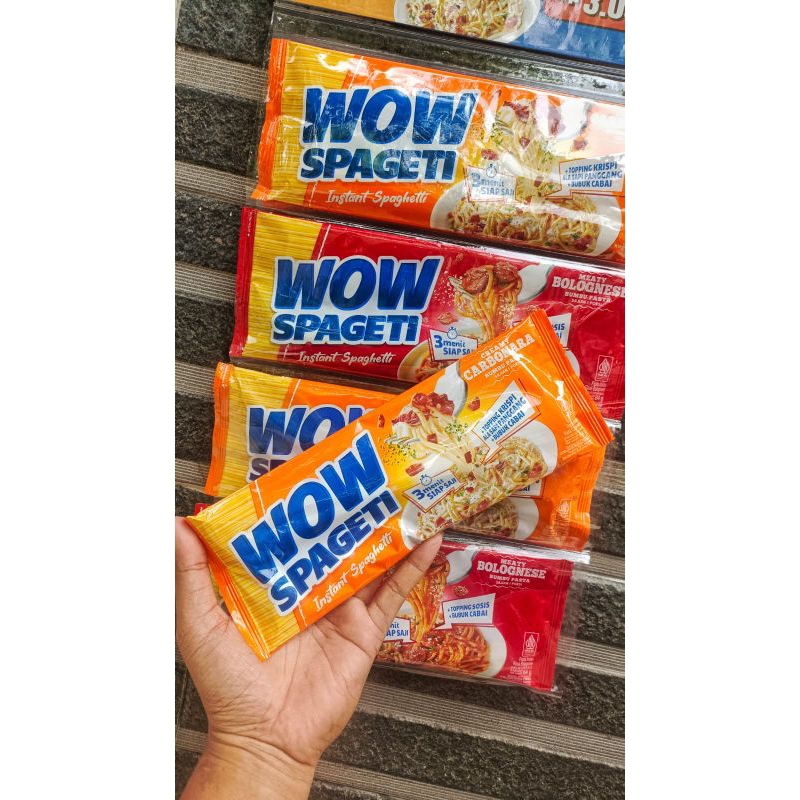 

Spageti WOW mayora creamy carbonara dan meaty bolognese