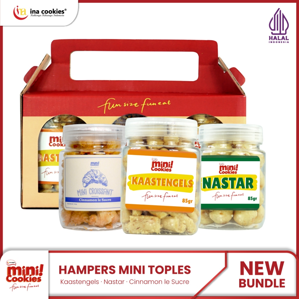 

3 pcs MINI COOKIES TOPLES + FREE HAMPERS (Mini Cookies by Ina Cookies)