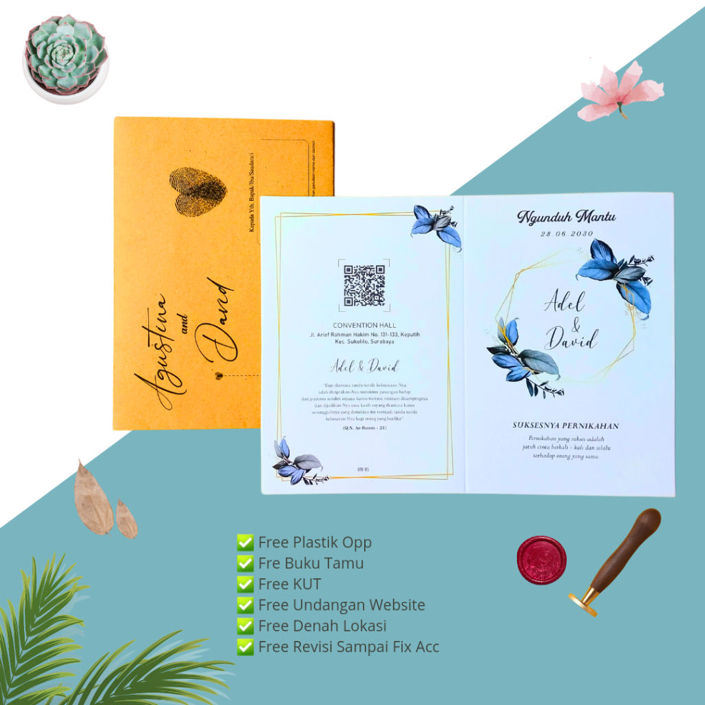 UNDANGAN AMPLOP / UNDANGAN RUSTIC / UNDANGAN AMPLOP KRAFT / KODE AMPLOP MW-05