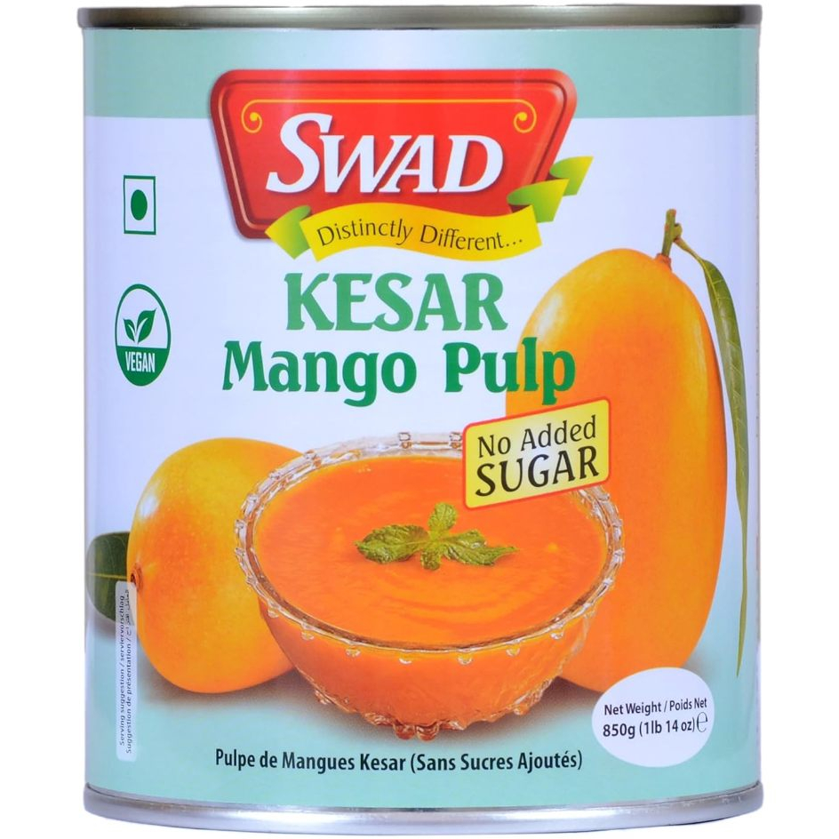 

SWAD KESAR MANGO PULP NO ADDED SUGAR 850G / Bubur Mangga Asl India