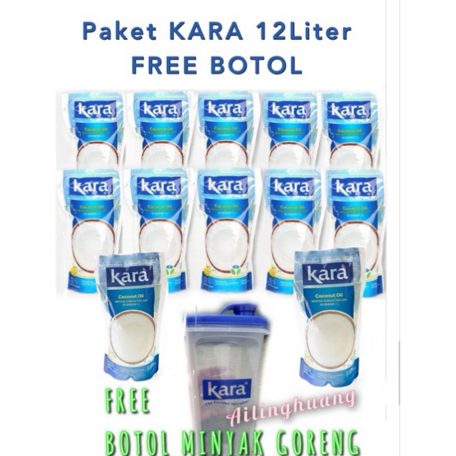 

PAKET KARA 12Liter l FREE BOTOL MINYAK / Kara 1L / Minyak Kelapa Kara 1L / Minyak Kelapa 1Liter