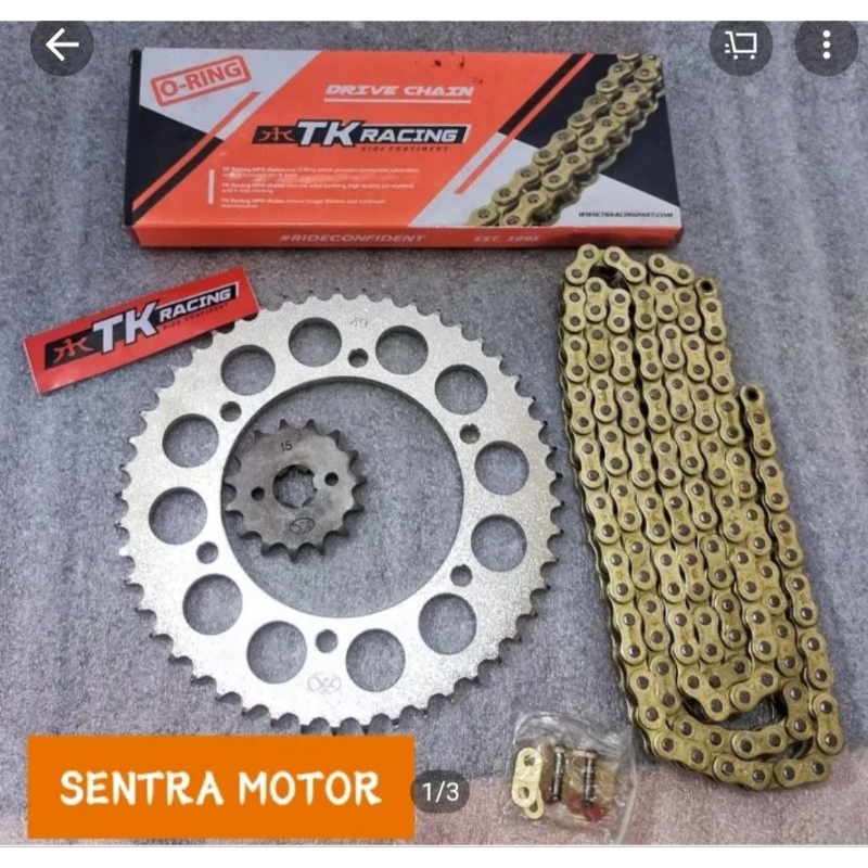 Gear Set R15 V3 TK 428 & Rantai TK 428 HPO O-Ring - Gear Set Khusus YAMAHA R15 New VVA Plus Rantai T