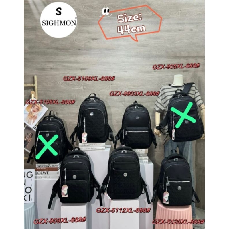 TAS RANSEL SIGHMON SPESIAL BLACK. UKURAN JUMBO. MODEL RANDOM 100% ORI