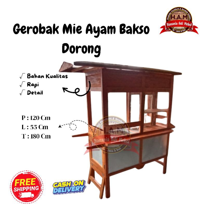 Gerobak Mie Ayam Bakso Dorong