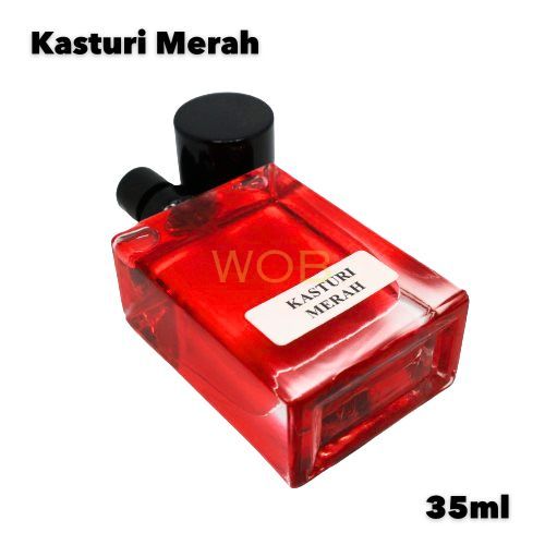 Parfum Kasturi Merah Minyak Wangi Sholat Murni Non Alkohol 35ml Spray Parfume Arab Pria Wanita Farfu