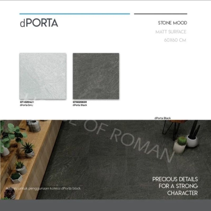 Roman Granit 60x60 dPorta Series (Stone Mood) / Granit Lantai Anti Slip / Granit Lantai Koridor / Ke