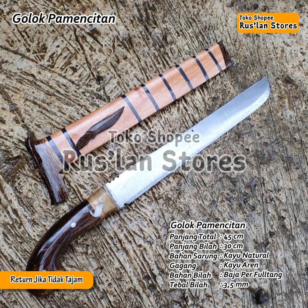 Pisau Golsem Jati Bunet Super Tajam