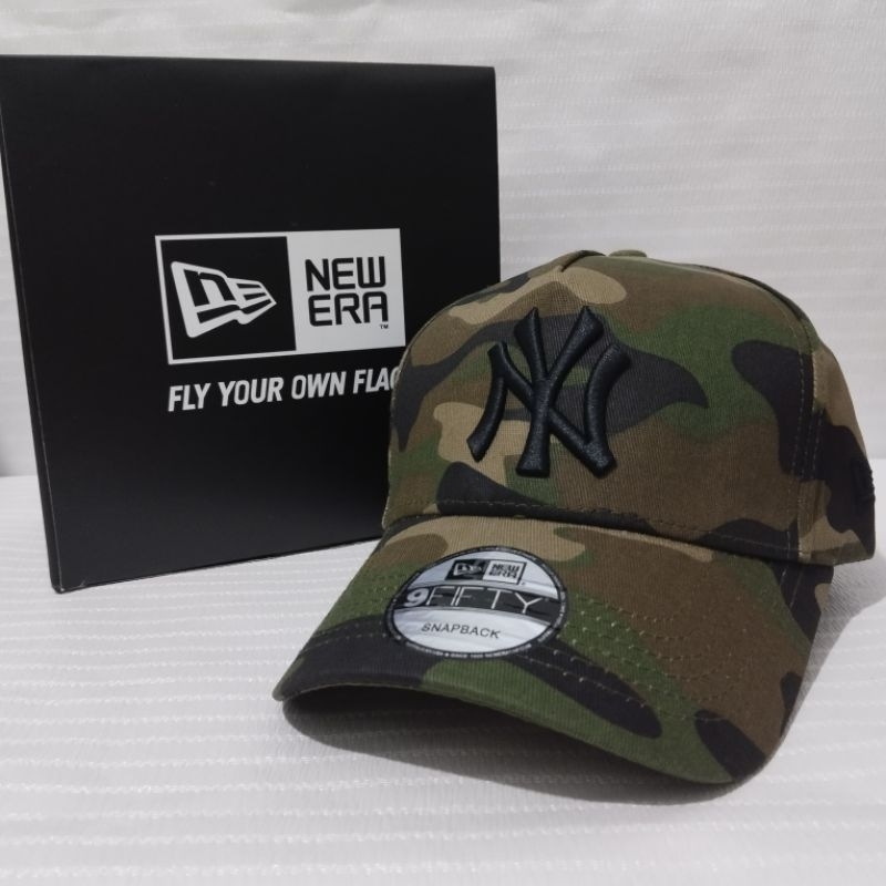 Topi baseball Pria fashion New era NY loreng Tanpa Box