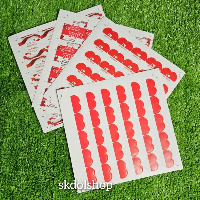

Stiker Merah Putih stiker tempel pipi merah putih 1 Lembar Isi 32 Pcs