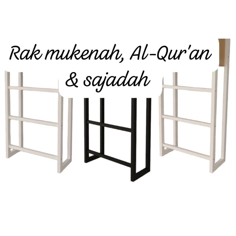 rak mukenah Al-Qur'an rak sajadah rak sarung rak dinding