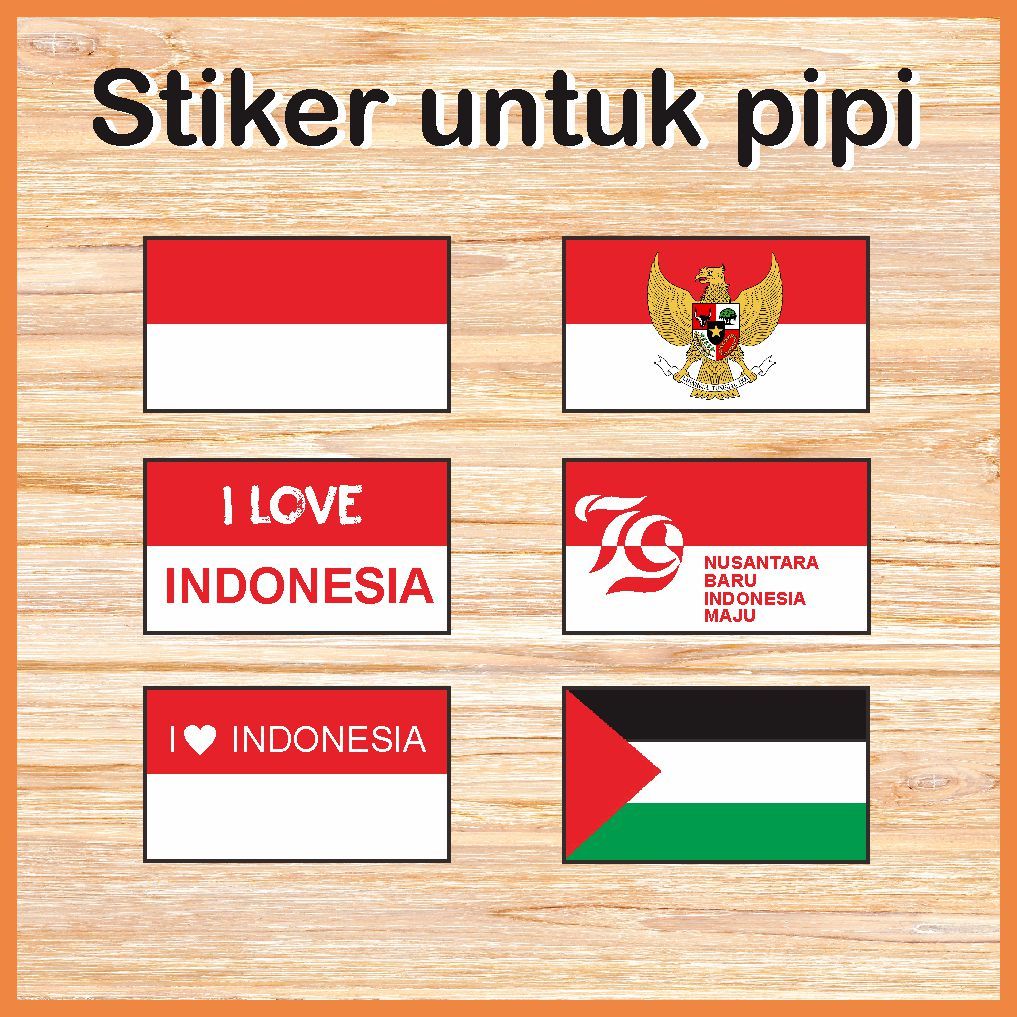 

Stiker pipi sticker merah putih stiker bendera untuk pipi