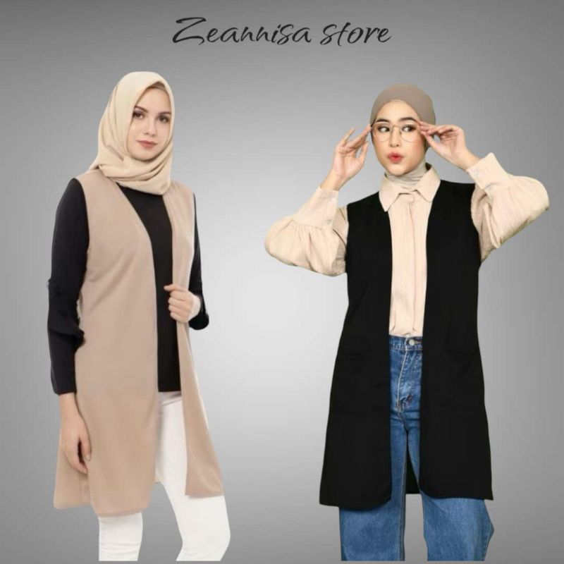 OUTER WANITA TANPA LENGAN / OUTER PLAIN WANITA KEKINIAN