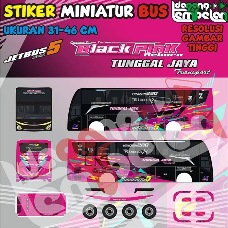 STIKER MINIATUR BUS TUNGGAL JAYA