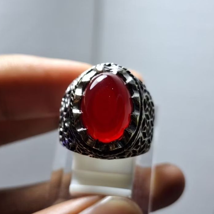 Batu cincin Red baron kecil dim 14x10