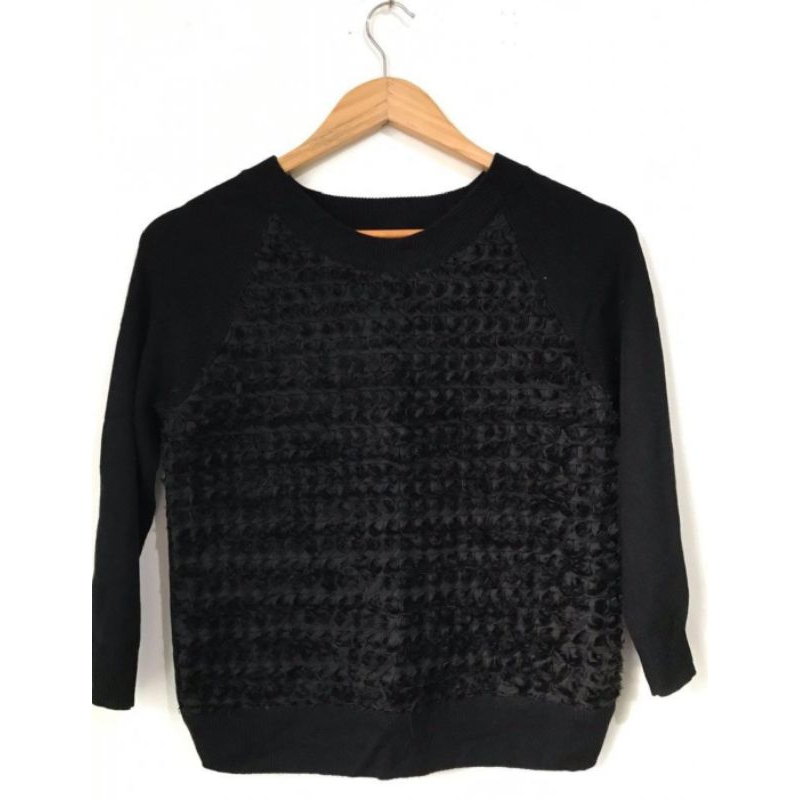 preloved sweater Zara knit black size S