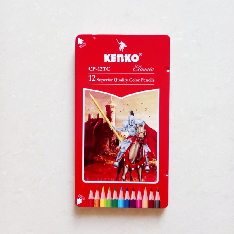 

[ KEMASAN KALENG ] Pensil Warna Color Pencil 12 Warna Kenko CP 12TC Panjang