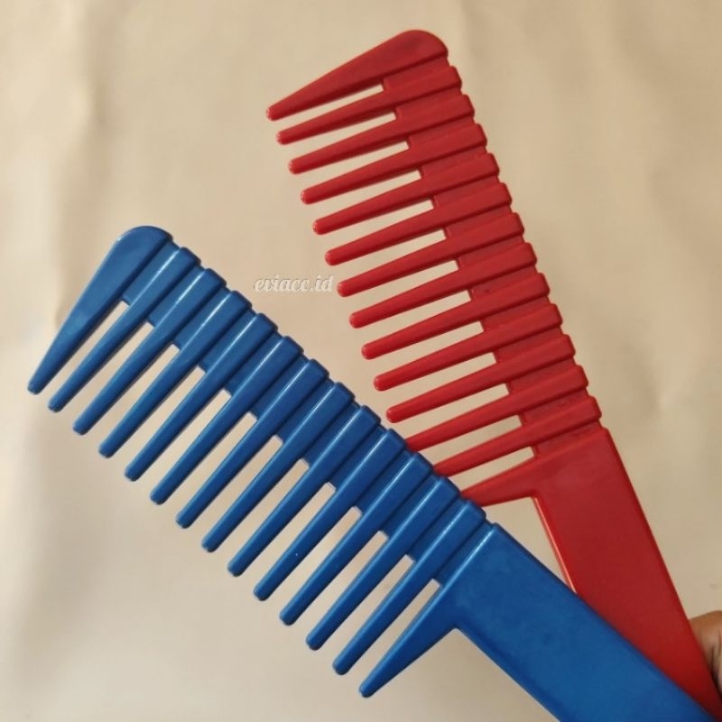SISIR RAMBUT RENGGANG WARNA ANTI KUSUT / SISIR RAMBUT KERITING GIGI JARANG TEBAL / SISIR GAJAH POLOS