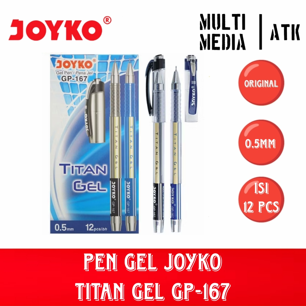 

ATK9 GEL PEN PULPEN JOYKO GP-167 TITAN GEL 0.5mm