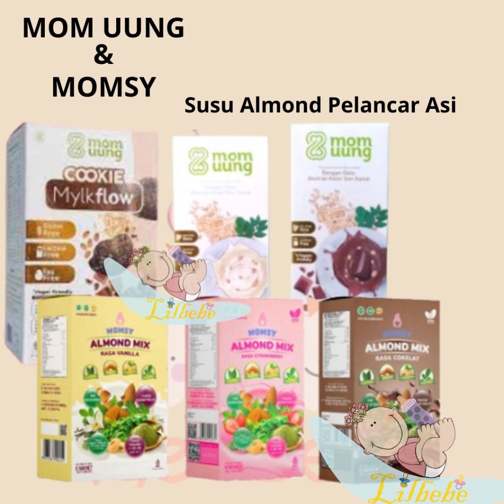MOMUUNG Mom Uung / Momsy Susu Almond Mylkflow Cookies Cemilan Ibu Hamil Busui Pelancar ASI Booster S
