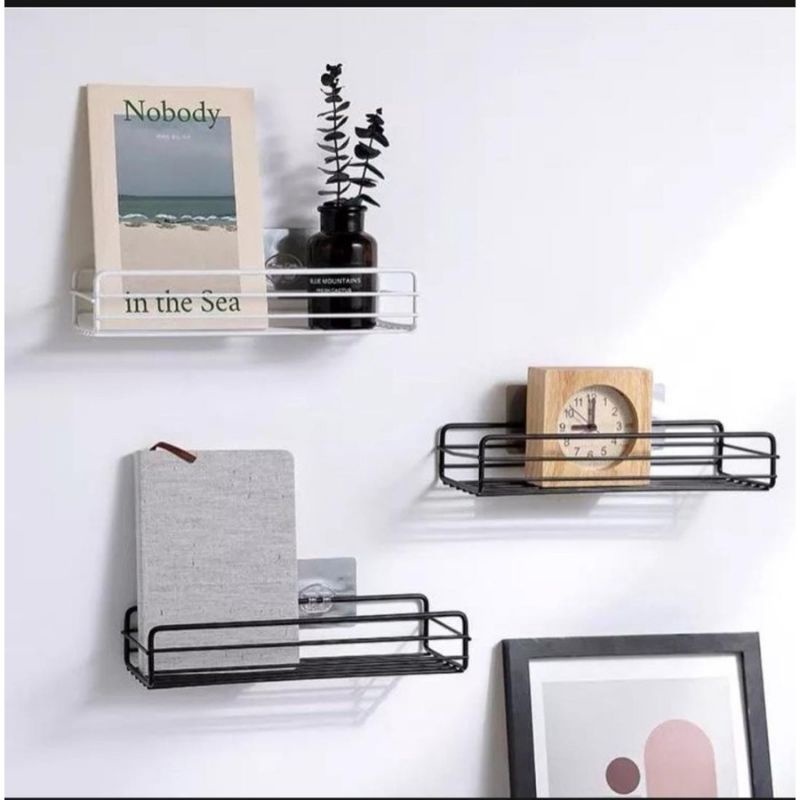 Rak Besi Kamar Mandi Tempel Dinding Persegi Rak Dapur Persegi Gantung Besi Serbaguna