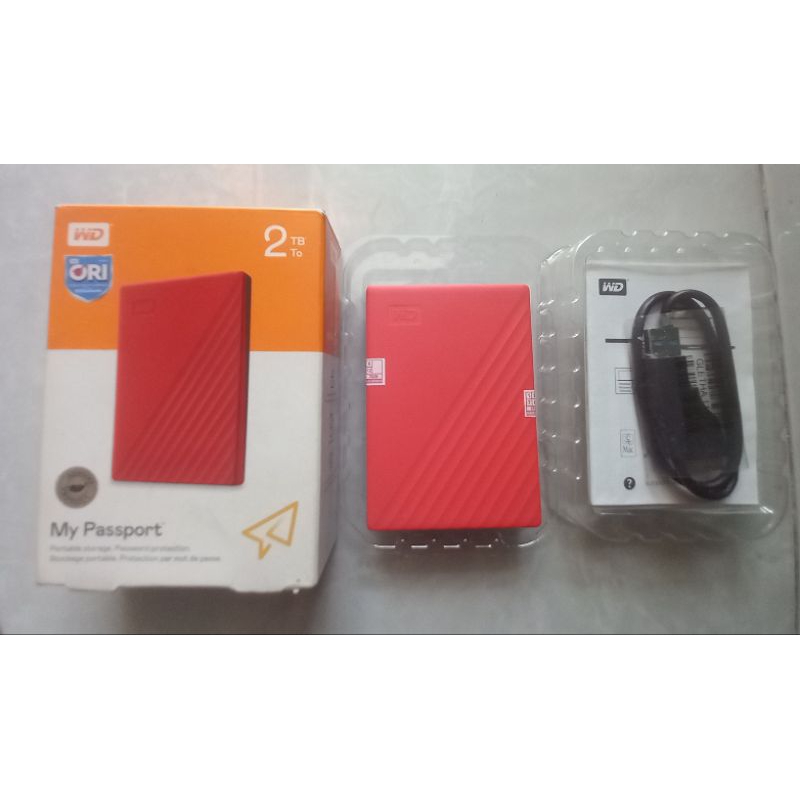hdd/harddisk external 2tb wd mypassport ori sentinel 100% preloved/second