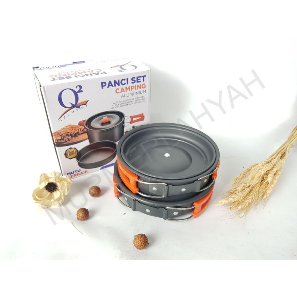 PANCI SET CAMPING Alumunium / Q2-8312 ALAT MASAK CAMPING SERBAGUNA / Panci Kuah / frypan