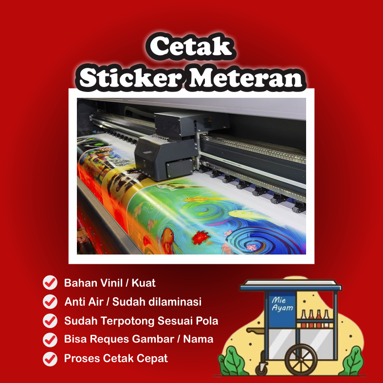 

Cetak Sticker Meteran, Sticker Gerobak,Sticker Custom, Sticker Nama Usaha