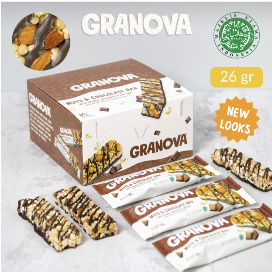 

Granova Snackbar (Cemilan Sehat, Gandum, Halal) - 26gr