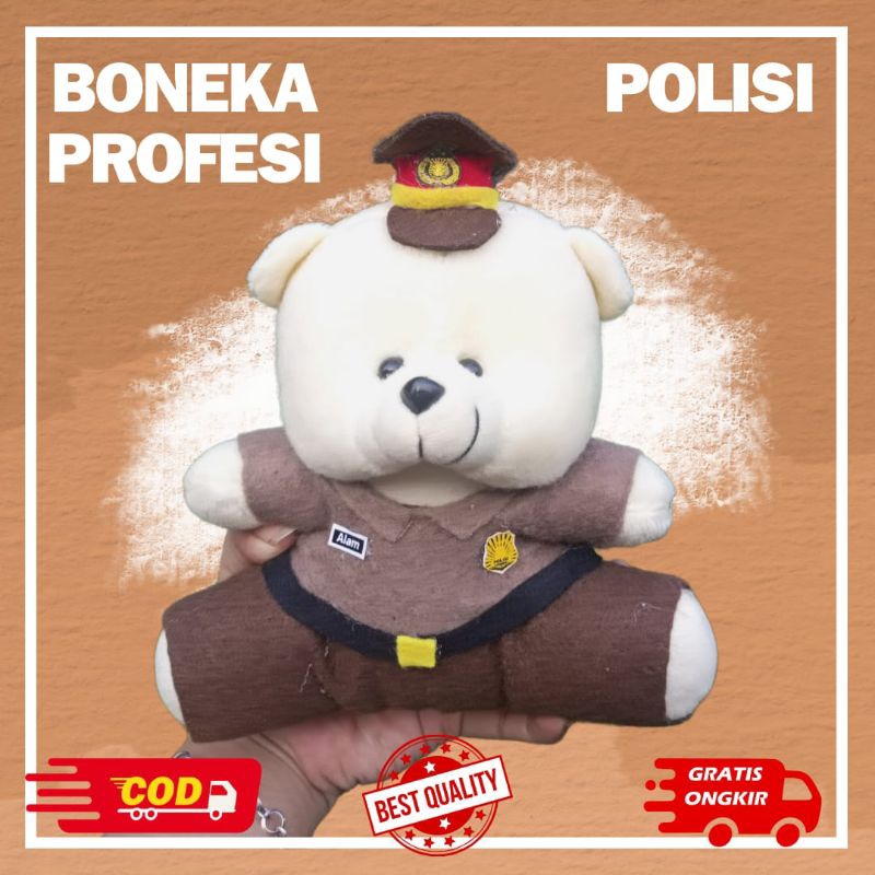 BONEKA POLISI | BONEKA PROFESI POLISI | BEAR MINI POLRI | BEAR MINI POLISI | CUSTOM BAJU PROFESI | B