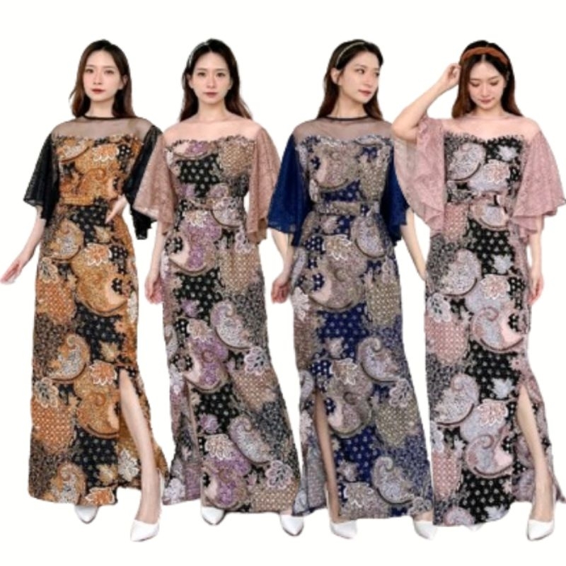 Dress Pesta Priscilla Batik Pakaian Kondangan Wanita Gaun Pesta  Batik Size L