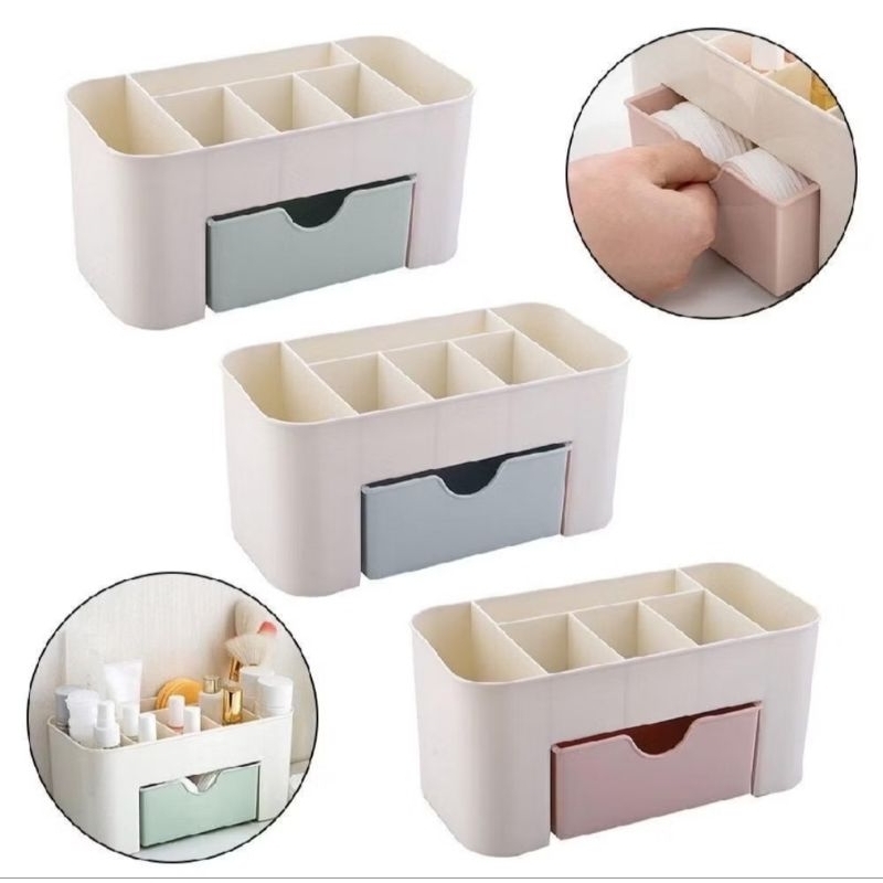 Rak Kosmetik Mini Plastik / Tempat Penyimpanan Serbaguna Storage Box Alat Make Up