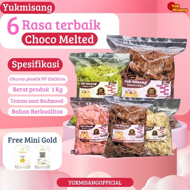 

Kripik Pisang Coklat Lumer Renyah 500G Aneka Topping Keripik Pisang Coklat Crunchy Melted Terlaris