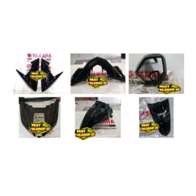 BODY HALUS BAGIAN DEPAN SOUL GT 125 HITAM GLOSSY ASLI ORIGINAL YAMAHA